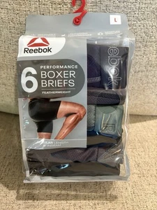 Pack Of 6 Reebok Performance Boxer Briefs Featherweight 6" Inseam Size Large - Picture 1 of 3