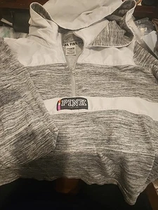 PINK RETRO Hoodie Size LG Black Gray White Victoria's Secret Logo (A250) - Picture 1 of 6