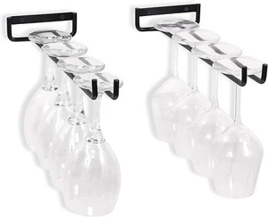 2 Pack Under Cabinet Glass Rack Stemware Holder Wine Glass Holder for Kitchen - Picture 1 of 6