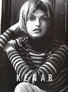 1996 Kenar Steven Meisel Linda Evangelista Short Hair 1-page MAGAZIN AD - Bild 1 von 1