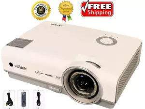 ViviTek D855ST DLP Projector Short-Throw 3000 ANSI Home Theater HD HDMI Bundle - Picture 1 of 9
