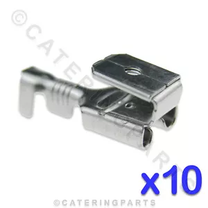 10 x HEAT RESISTANT HIGH TEMPERATURE DOUBLE 6.3mm WIRE CRIMP SPADE CONNECTORS - Picture 1 of 4