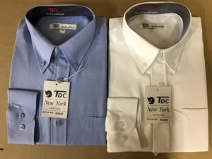 Boy's Casual dress shirt , White & Blue, cotton blend by TDC, Style KG02 - Picture 1 of 5