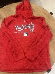 Majestic Washington Nationals Baseball Red Hoodie sz XL MLB Sweatshirt - Picture 1 of 7