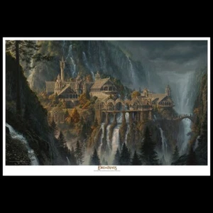 Weta Rivendell Paper Giclee VanderStelt Ltd Ed 731/2000 24x16" Lord of the Rings - Picture 1 of 1