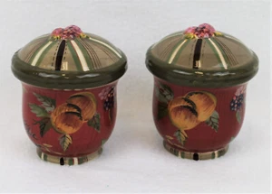 Tracy Porter Octavia Hill Collection Salt Pepper Shakers Fruit Flower Red Green - Picture 1 of 5