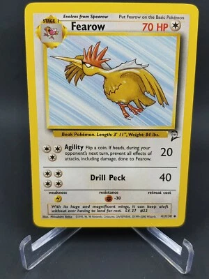 Pokemon Uncommon Base Set 2 Fearow 41/130 Non-holo VLP - Image 1 of 2