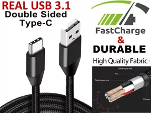 Type-C USB-C 2 Male Data Sync FAST Charger Charging Cable Samsung Galaxy S20 S10 - Picture 1 of 5