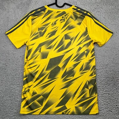 Мальчики Adidas Джерси стиль футболка желтый графический назад Athletic размер молодежи большой  - Изображение 1 из 4