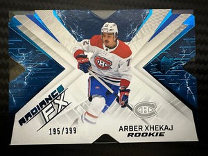2022-23 UD SPX ARBER XHEKAJ BLUE RADIANCE FX  195/399 MONTREAL CANADIENS
