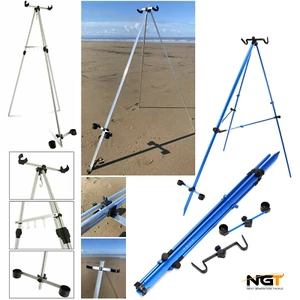 NGT Sea Fishing Tripods Adjustable Fixed Travel Deluxe Model Beach Stands Tackle - Picture 1 of 9