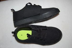 Boys SOLID BLACK CANVAS LACE UP TENNIS SHOES Dressy Casual  Size 13  2 5 - Picture 1 of 1