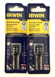 IRWIN 2 PIECE 3/8" IMPACT MAGNETIC NUTSETTERS NUT DRIVER 1-7/8" LONG 1837539 - Picture 1 of 2