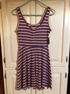 Vestido sin mangas So Juniors pequeño para mujer a rayas múltiples $30 (s-Org-20-32) - Imagen 1 de 6