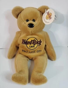 Hard Rock Cafe Plüsch Bär Sitzsack Salt Lake City Beanie Souvenir - Bild 1 von 5