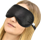 100% Pure Silk Filled Eye Mask/Sleeping Mask Sleep Mask - Black