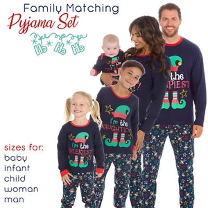 Family Matching Xmas Pyjama Set 100% Cotton Christmas Pyjamas Mum Dad Kids Baby - Picture 1 of 36