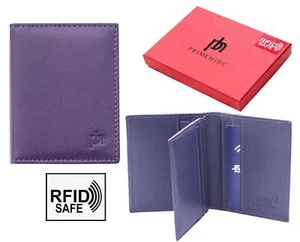 Prime Hide Valentino RFID Safe Purple Leather Credit Card Holder Wallet Boxed - Picture 1 of 6