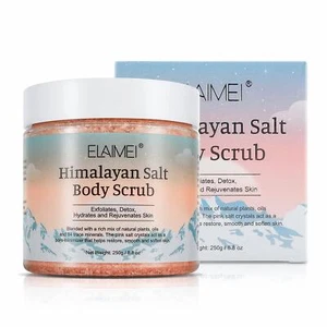 Himalayan Salt Body Natural Exfoliating Scrub with Lychee Oil for Acne Cellulite - Picture 1 of 10