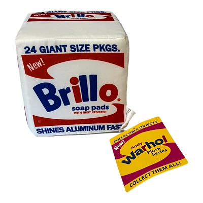 kidrobot Andy Warhol White Brillo Box Medium Plush 5" Collectible Soap Pads - Image 1 of 4