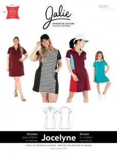 Jalie Sewing Pattern 4241 Jocelyne Polo Dress Kids, Teenagers, Women 28 Sizes - Picture 1 of 1