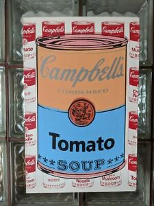 STEVE KAUFMAN Original Canvas Painting Warhol Campbells Tomato Soup Signed SAK
