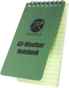 Waterproof Spiral Notebook All Weather Paper Outdoor Rain Notepad