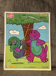 BARNEY & BABY BOP Backyard Fun 1993 Vintage Playskool Frame Tray Puzzle - Picture 1 of 1