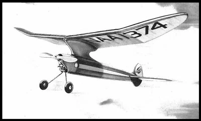 1939 Comet Zipper  Oldtimer Free Flight AIrplane Printed Plans & Templates   - Image 1 of 4