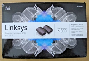Linksys PLWK400 Powerline Homeplug AV Kit with Wi-Fi N300 1 Port Open Box - Picture 1 of 4