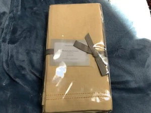 Williams-Sonoma Linen Double Hemstitch Napkins Set/4 yellow New in Package - Picture 1 of 6