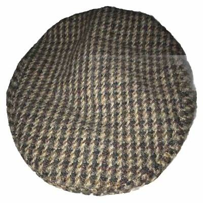 Gorra de rally a cuadros DUNN & Co de colección hecha en Gran Bretaña sombrero plano orejeras lana 7 1/4 Foto 1 de 4