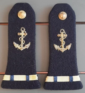 RFM RBFM 2° DB Épaulettes brodées or Marine Officier Aspirant Fusilier Marin - Picture 1 of 3