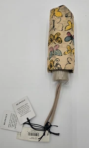 Coach UV Protection Mini Umbrella in Butterfly Print Silver Biscotti Multi CAQ26 - Picture 1 of 2