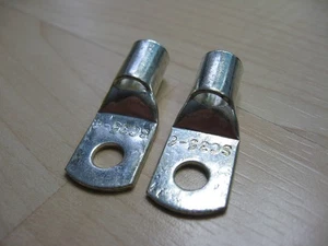 Lot of (2) Cable Lug 2AWG 35mm² 1/4" M6 Battery Lug Ring Terminal #E71DA - Picture 1 of 5