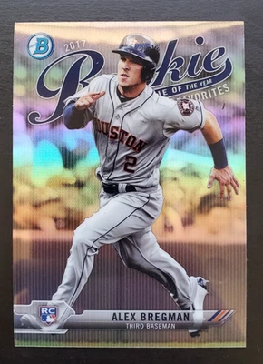 2017 Bowman Chrome Alex Bregman Rookie of the Year Favorites RC #ROYF-3 Astros - Image 1 of 2