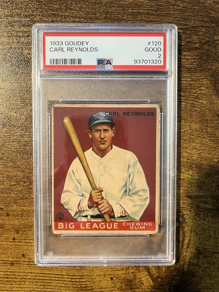 1933 Goudey Baseball Card Carl Reynolds #120 PSA 2 - Image 1 of 2