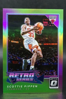 2017-18 Optic Retro Series Lime Green #14 Scottie Pippen w/ Jordan 48/175 RARE ! - Image 1 of 2