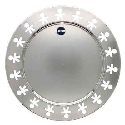 Alessi Girotondo Serving Tray King Kong, Round 15.75in, Stainless Steel AKKGT-KE - Image 1 of 4