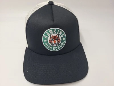Hawkins High School Stranger Things Nike Mesh Trucker Snapback Hat Cap Men Black - Image 1 of 4