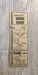 Vintage Filmanzeige Hello Frisco Hello & More Zeitungsanzeige BB 0C25 - Bild 1 von 2
