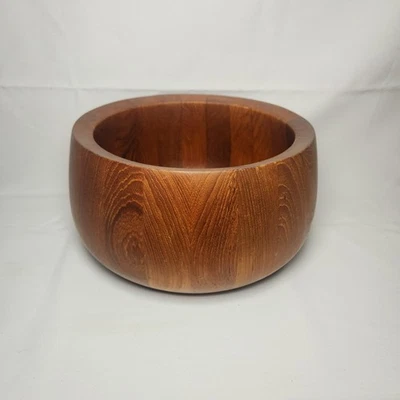 Vintage Dansk Large Teak Wood Fruit Bowl 10.75" x 8.5" Cozy Cottage Vibes  - Image 1 of 4