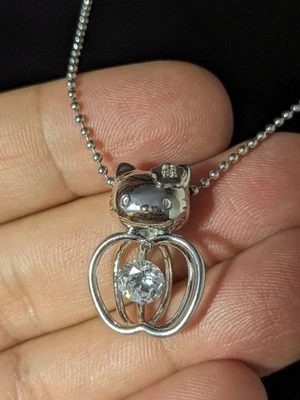 Collana Hello Kitty Sanrio in argento sterling 925 con ciondolo in argento... - Immagine 1 di 4