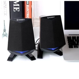 New Computer Speakers Subwoofer Dual Speakers Stereo Supper Bass Music Box - Afbeelding 1 van 9