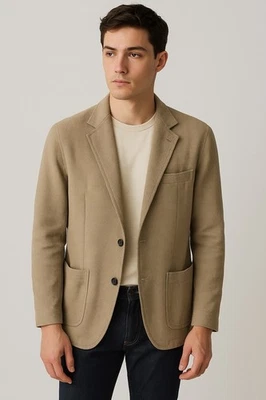 Abrigo deportivo Brooks Brothers Regent Fit - Beige espiga - Hecho en Italia - 48L Foto 1 de 4