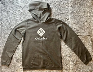 Columbia Hoodie Youth XL (18/20) Grey/White Logo Sweatshirt Pullover Boys (GU) - Picture 1 of 3