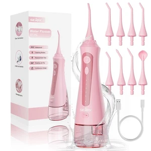SEJOY Water Flosser Cordless 230ml Water Flosser Dental Cleaner With 8 Jet Tips - Picture 1 of 14