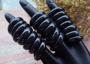 Black jadeite jade Natural Ring 4.25, 5, 9. 10 # 606904 - Picture 1 of 6