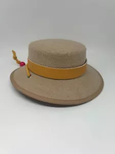 American Girl Saige GOTY 2013 Parade Hat Tan Felt Wide-Brimmed for 18" Doll - Picture 1 of 5