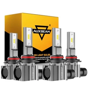 AUXBEAM 9005 9006 Combo Super White LED Headlight Kit High Low Beam Bulbs Z9 4x - Picture 1 of 12